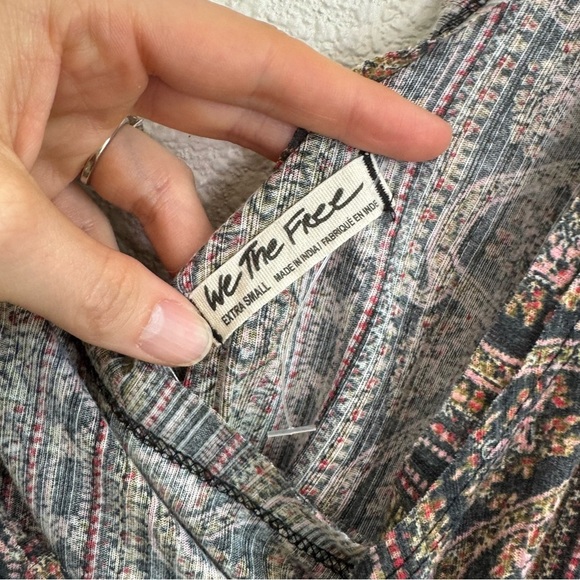 Free People We the Free XS Your Twisted Tank Aztec Boho Casual Beach - Picture 4 of 10